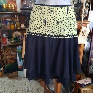 Stylish Black and Yellow Women's Skirt